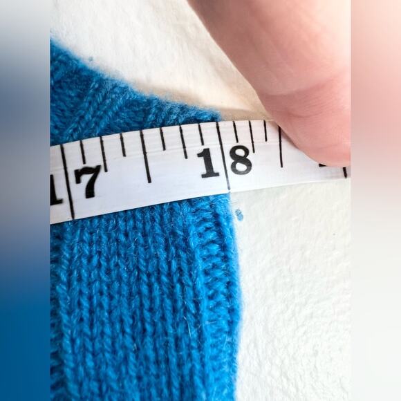 Vintage lord and Taylor 100% cashmere vest cable knit blue eclectic grandpa work - Picture 5 of 5